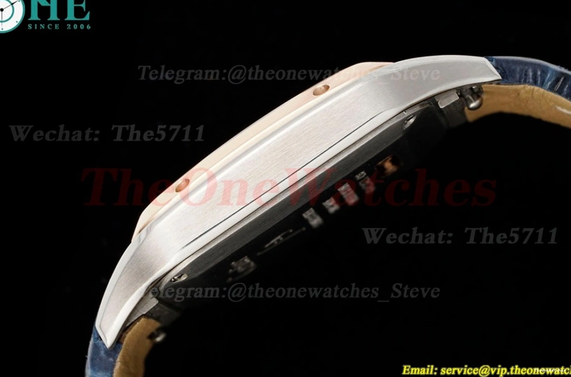 Silver Dumont Santos RG Blue AF Dial Quartz LE 1222